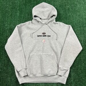 VTG NFL Pittsburgh Steelers Hoodie Mens M Gray Super Bowl XLIII Champions Fleece